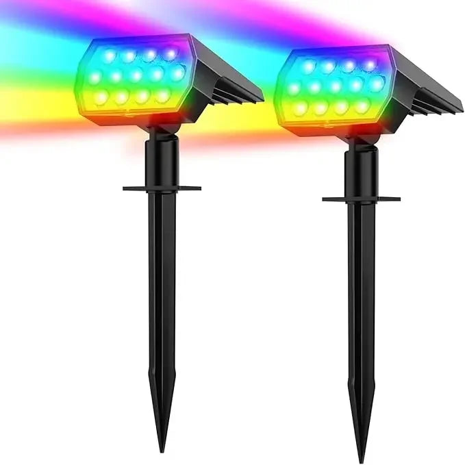 52 LED Solar Spot Lights Outdoor IP65 Waterproof with 3 Modes Landscape Lighting for Walkway Yard Garden