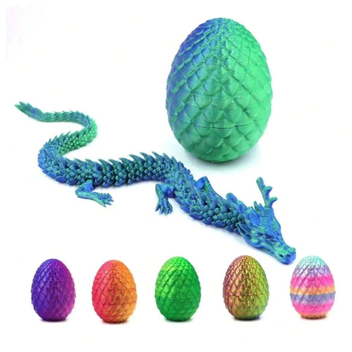 3D Printed Dragon Eggs, Containing Little Dragons, Easter 3D Movable Eggs, Stress-Relieving Toys, Surprise Printed Animal Toys
