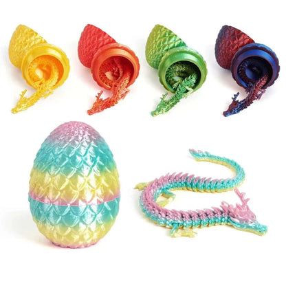 3D Printed Dragon Eggs, Containing Little Dragons, Easter 3D Movable Eggs, Stress-Relieving Toys, Surprise Printed Animal Toys