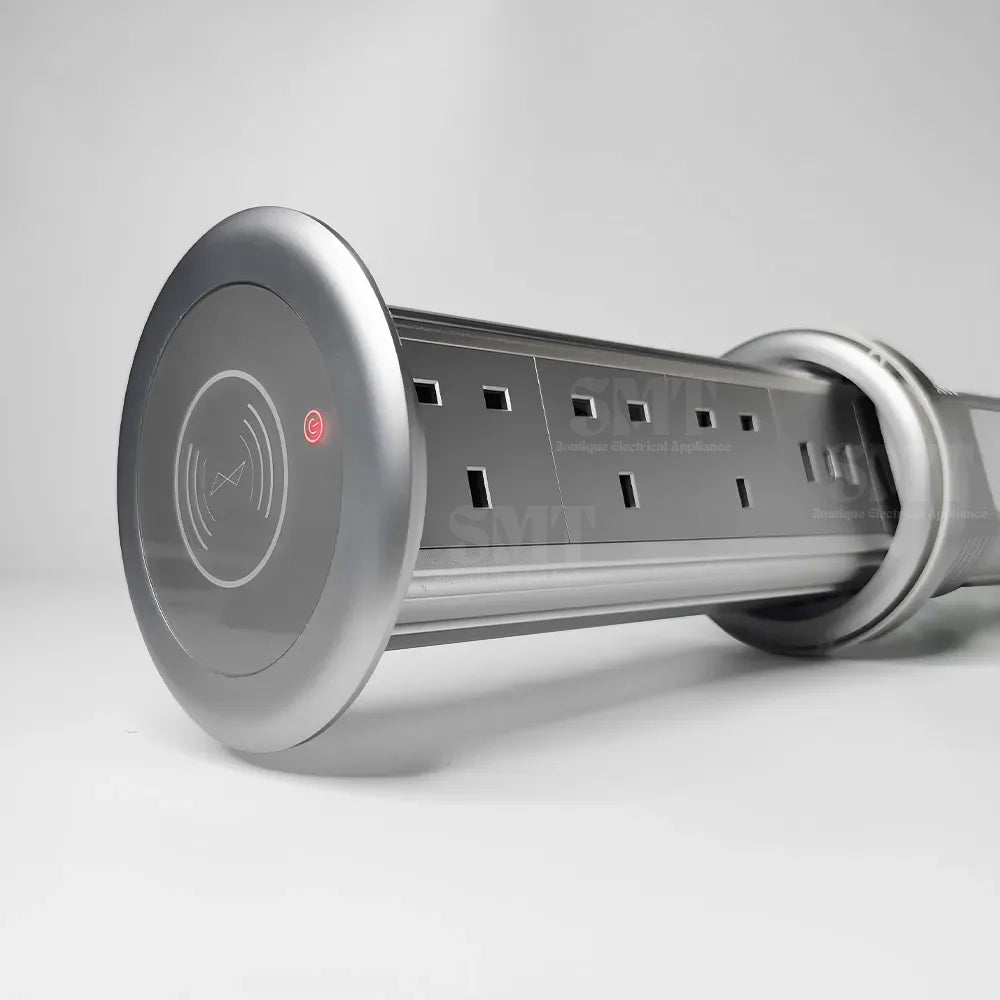 Kitchen Counter Pop Up Socket With USB Worktop Electrical Lifting Plug Outlet Tower Wireless Charger Smart Motorized Power Hub