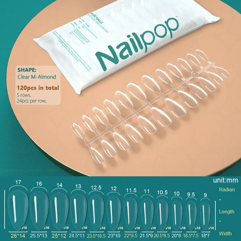Nailpop 20g Soft Fake Nail Tips Gel Glue Polish Soak Off UV LED Nail Art Gel Short False Nail Extension Function Adhesive Gel