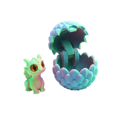 Cute Mini 3D Printing Dragon + Egg Toy Set Creative Simulation Dragon Egg Model Easter Home Decoration Ornaments Children Gifts