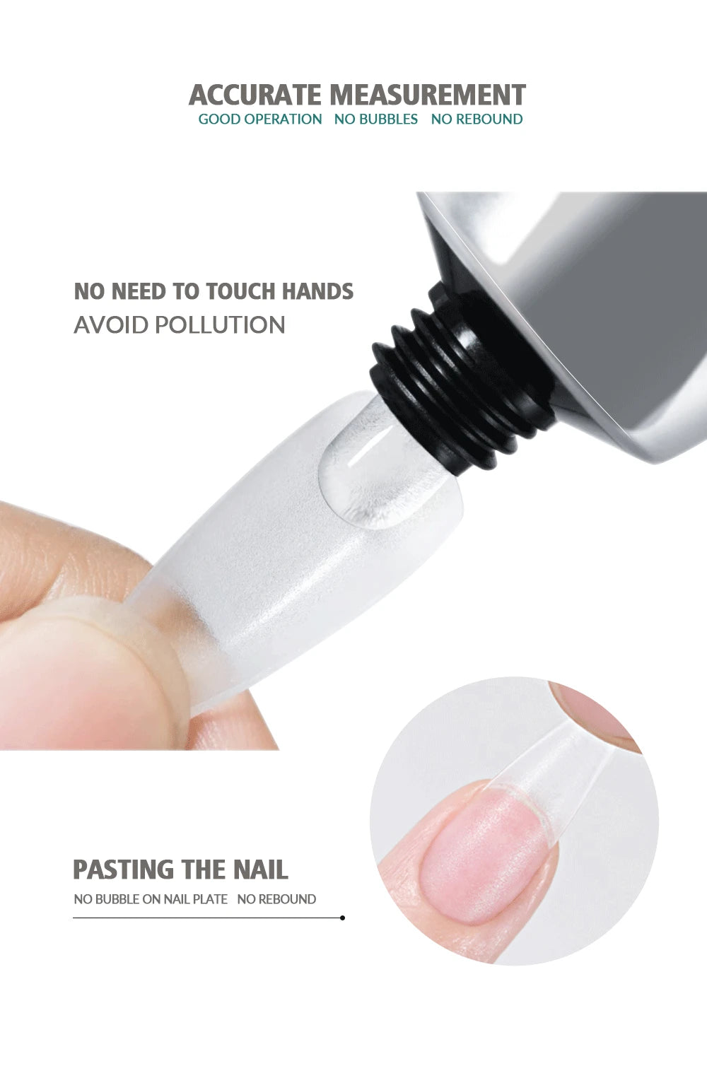 Nailpop 20g Soft Fake Nail Tips Gel Glue Polish Soak Off UV LED Nail Art Gel Short False Nail Extension Function Adhesive Gel