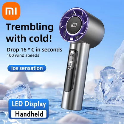 Xiaomi 2026 Handheld Turbo Fan R2 With Led Display And 100 Gears Wind Speed Usb Charging Small Wind Cannon High Speed