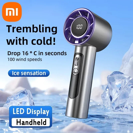 Xiaomi 2026 Handheld Turbo Fan R2 With Led Display And 100 Gears Wind Speed Usb Charging Small Wind Cannon High Speed