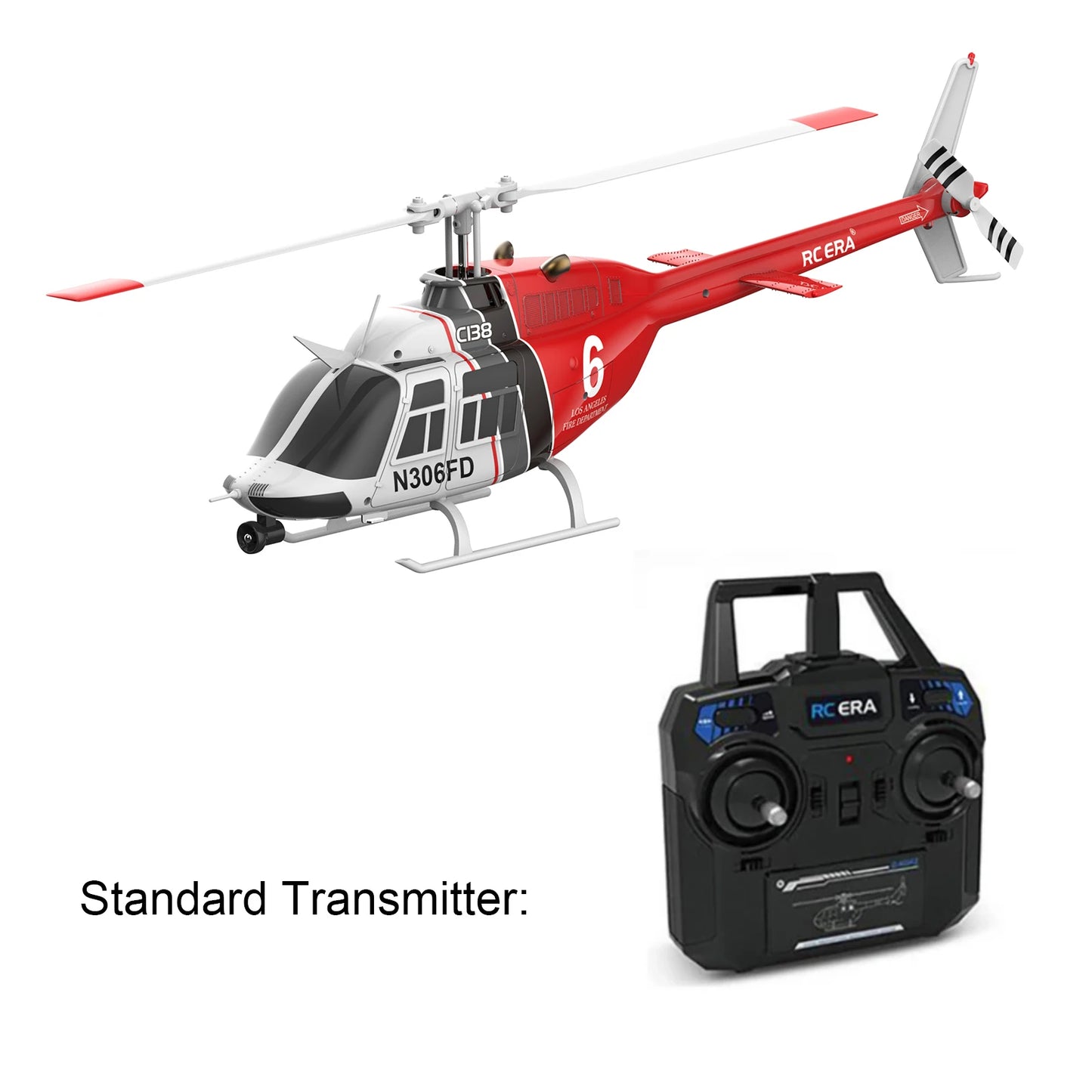 RC ERA C138 BELL 206 Jet Ranger 6-axis Gyro Stabilized Altitude Hold 4ch RC Helicopter Aircraft Hobby for Adults -RTF
