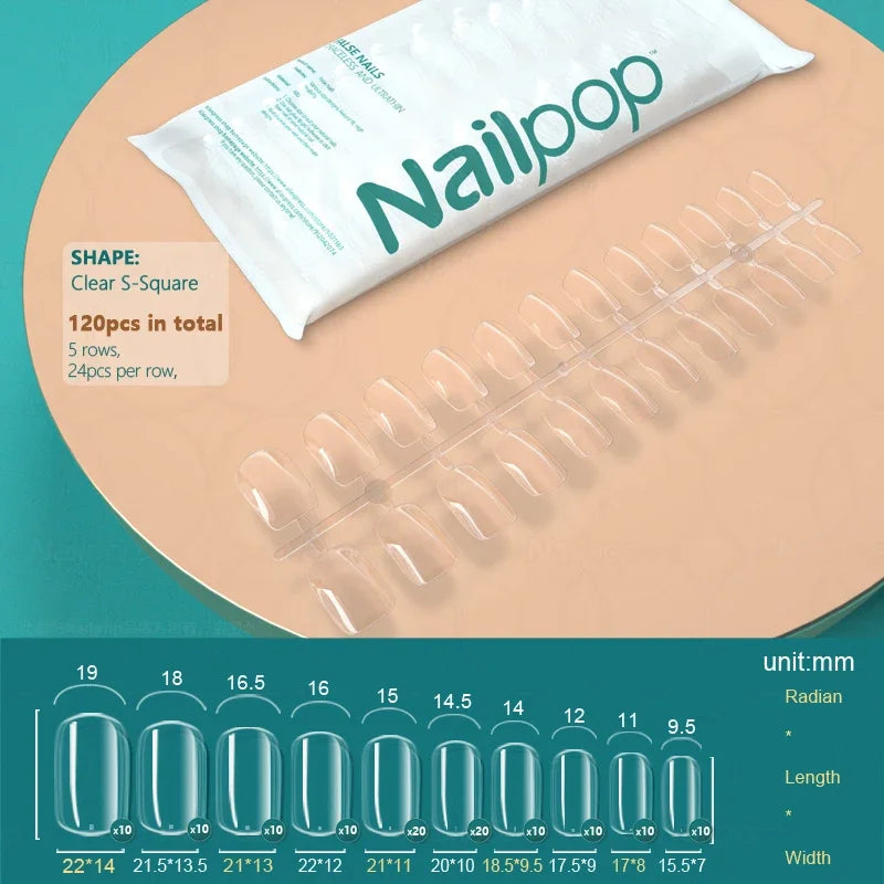 Nailpop 20g Soft Fake Nail Tips Gel Glue Polish Soak Off UV LED Nail Art Gel Short False Nail Extension Function Adhesive Gel