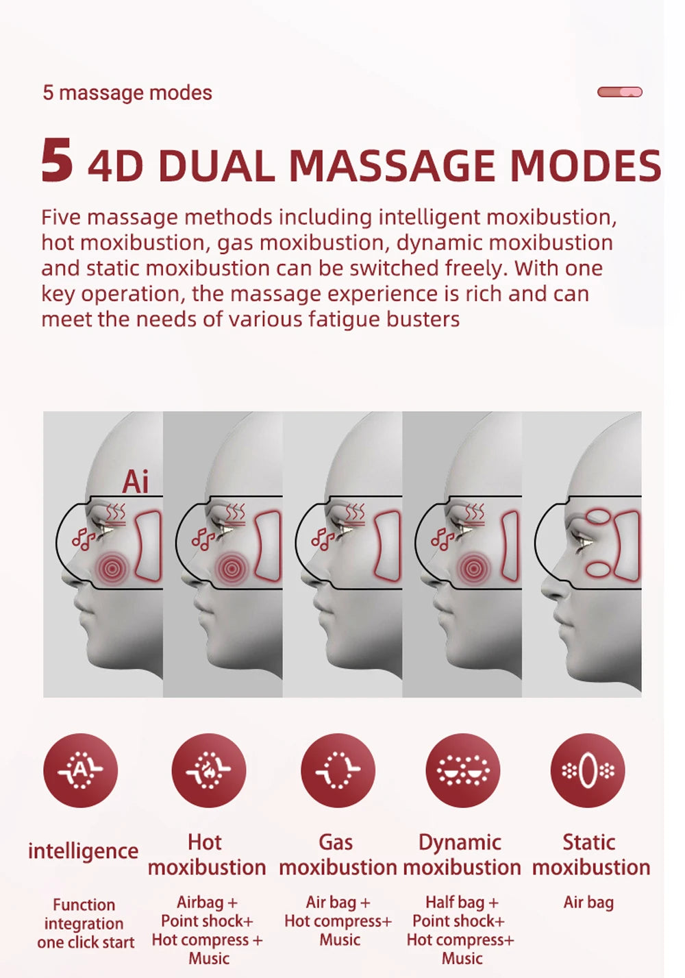 Electric Eye Massager 4D Music Hot Compress Air Bag Pressure Vibration Massage Eye Care Instrument Relief Fatigue Improve Sleep