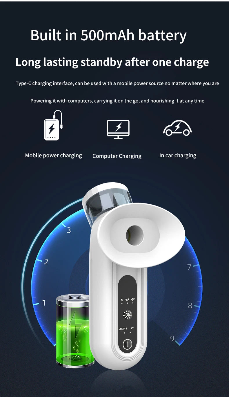 Electric Eye Massager with Nano Steam Hot Compress  and Moisturizing Spray Eye Massage Device for Eye Fatigue Relief and Care