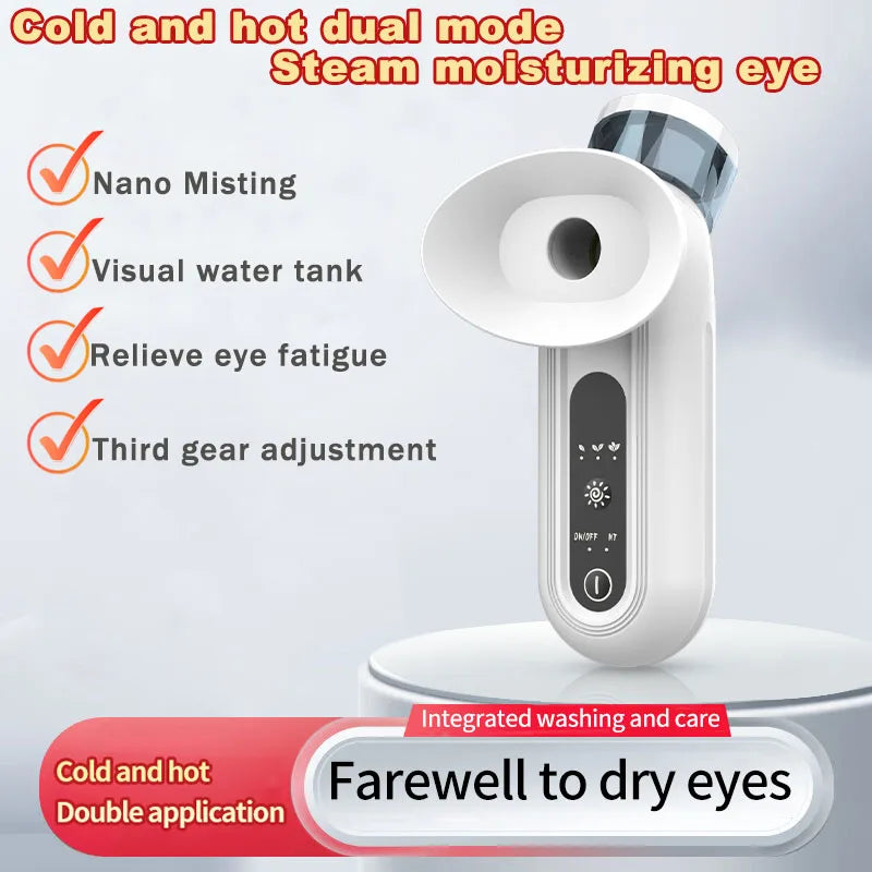 Electric Eye Massager with Nano Steam Hot Compress  and Moisturizing Spray Eye Massage Device for Eye Fatigue Relief and Care