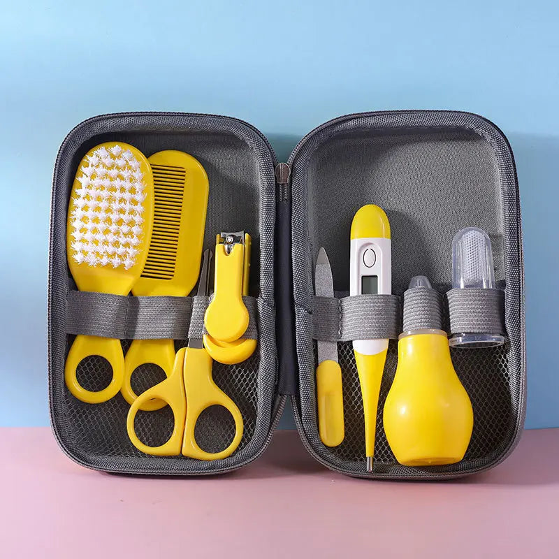 Mother and Baby Set Children's Nail Clippers Medicine Feeders 8-piece Set Comb Brush EVA Bag Care Set