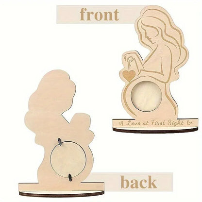 Wood Baby Ultrasound Photo Frame Pregnant Mother Keepsakes Infant Sonogram Picture Frame Ornament Gift To Expectant Mother