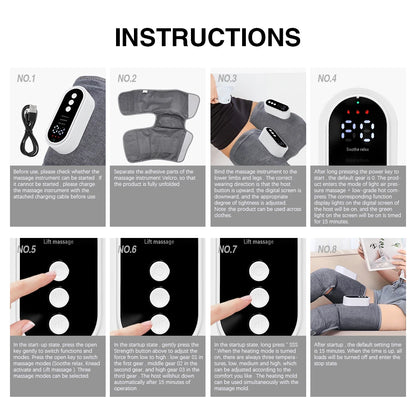 Electric Leg Massager Thigh Calf Air Compression Massager 3 Modes 360° All-Round Wrap Massage Leg Muscle Improve Calf Edema
