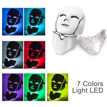 7 Colors LED Face Neck Mask  Whitening  Anti-Wrinkle LED Skin Care Anti Acne Removal Mask Face Mask Beauty SPA Wrinkle Remover