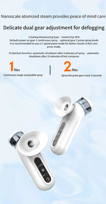 Electric Eye Massager with Nano Steam Hot Compress  and Moisturizing Spray Eye Massage Device for Eye Fatigue Relief and Care