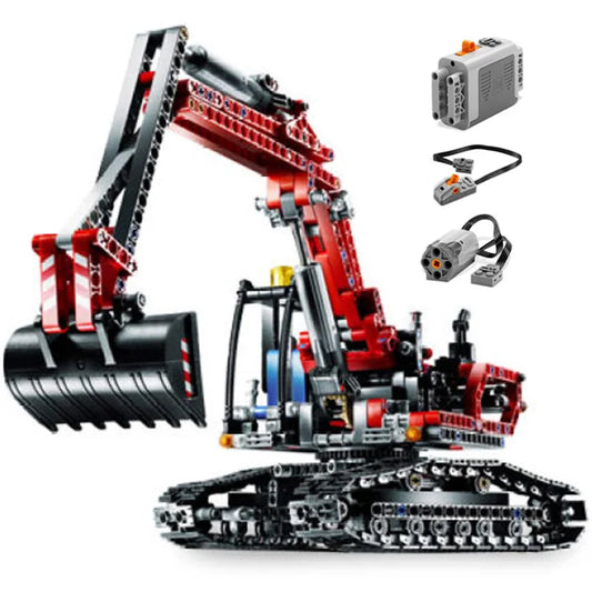 720 Piece Bricks Motorized Excavator Tracked Dumper Technical Model Building Blocks Boy Birthday Gifts Kids Toys For Children