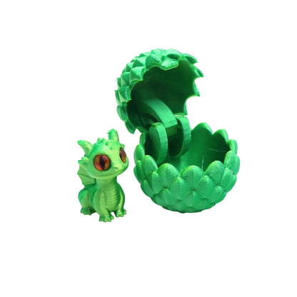 Cute Mini 3D Printing Dragon + Egg Toy Set Creative Simulation Dragon Egg Model Easter Home Decoration Ornaments Children Gifts