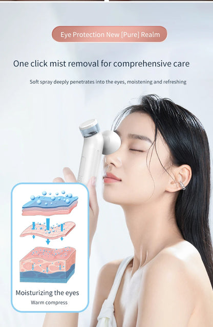 Electric Eye Massager with Nano Steam Hot Compress  and Moisturizing Spray Eye Massage Device for Eye Fatigue Relief and Care