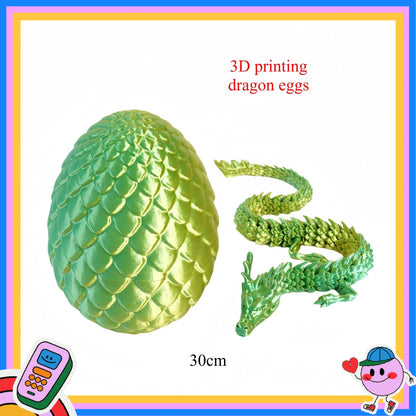 3D Printed Dragon Eggs, Containing Little Dragons, Easter 3D Movable Eggs, Stress-Relieving Toys, Surprise Printed Animal Toys