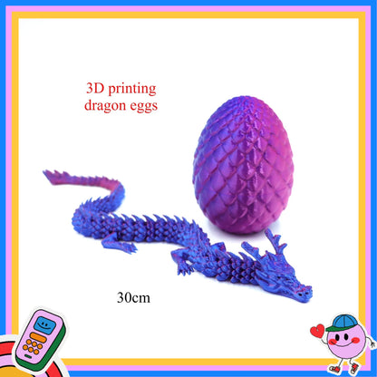 3D Printed Dragon Eggs, Containing Little Dragons, Easter 3D Movable Eggs, Stress-Relieving Toys, Surprise Printed Animal Toys