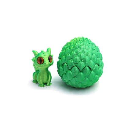 Cute Mini 3D Printing Dragon + Egg Toy Set Creative Simulation Dragon Egg Model Easter Home Decoration Ornaments Children Gifts