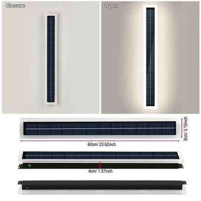 Solar Wall Lights Outdoor IP65 Waterproof LED 60CM Long, Acrylic Lampshade 10W Wall Mount Light for Porch Patio Entryway