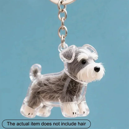 Dog Cat Hair Keychain Fur Container To Fill with Key Ring Accessories Capsule Pendant Storage Bag Pet Put in Keepsake Poodle