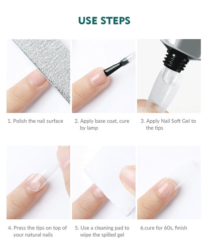 Nailpop 20g Soft Fake Nail Tips Gel Glue Polish Soak Off UV LED Nail Art Gel Short False Nail Extension Function Adhesive Gel