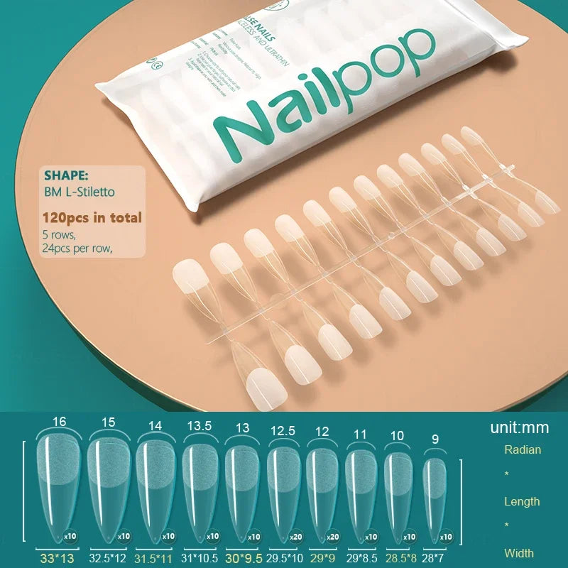 Nailpop 20g Soft Fake Nail Tips Gel Glue Polish Soak Off UV LED Nail Art Gel Short False Nail Extension Function Adhesive Gel