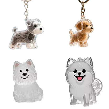 Dog Cat Hair Keychain Fur Container To Fill with Key Ring Accessories Capsule Pendant Storage Bag Pet Put in Keepsake Poodle