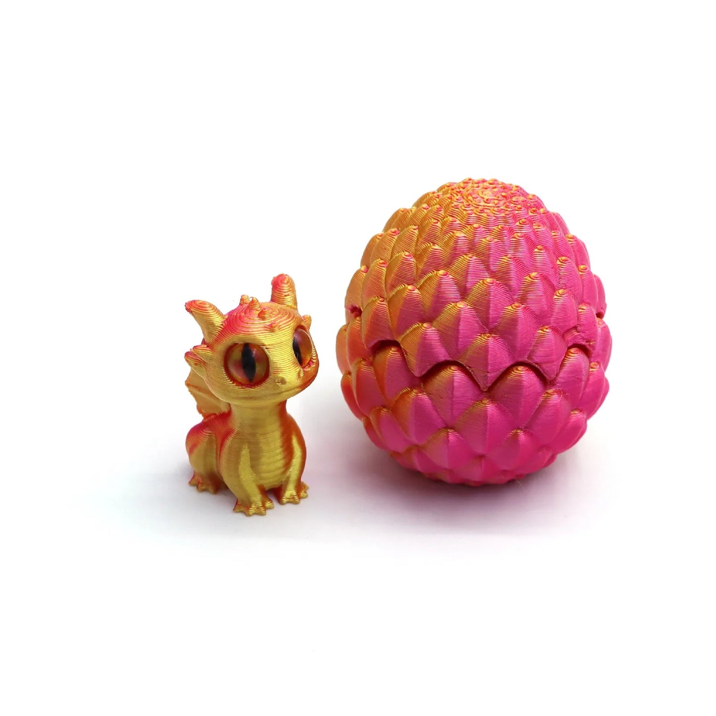 Cute Mini 3D Printing Dragon + Egg Toy Set Creative Simulation Dragon Egg Model Easter Home Decoration Ornaments Children Gifts