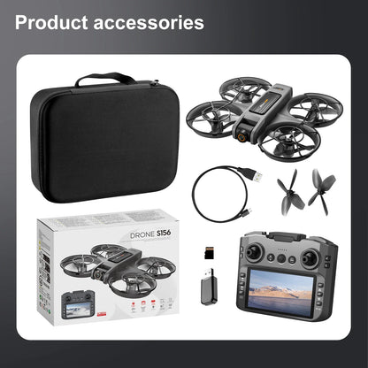 2025 New S156 Drone with Screen Brushless Optical Stream Positioning Quadcopter with Camera FPV Traverser Novice Toy Airplane