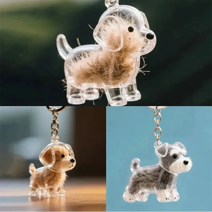 Dog Cat Hair Keychain Fur Container To Fill with Key Ring Accessories Capsule Pendant Storage Bag Pet Put in Keepsake Poodle