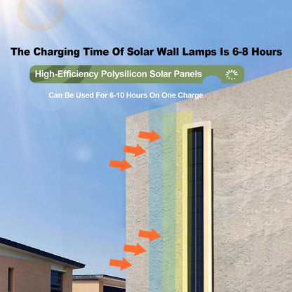 Solar Wall Lights Outdoor IP65 Waterproof LED 60CM Long, Acrylic Lampshade 10W Wall Mount Light for Porch Patio Entryway