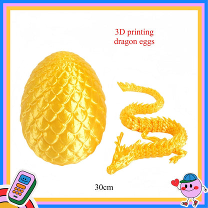 3D Printed Dragon Eggs, Containing Little Dragons, Easter 3D Movable Eggs, Stress-Relieving Toys, Surprise Printed Animal Toys