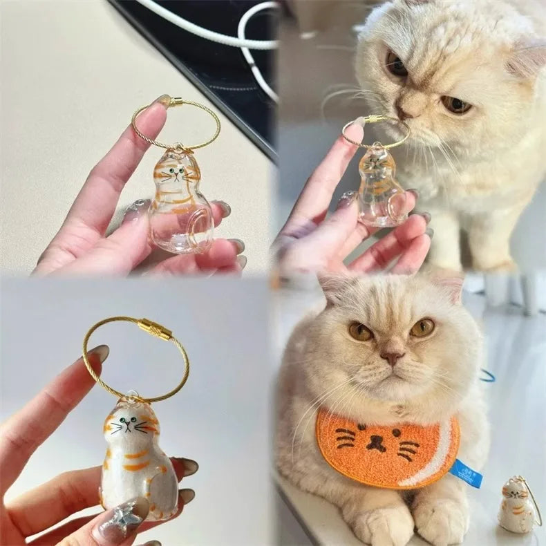 Dog Cat Hair Keychain Fur Container To Fill with Key Ring Accessories Capsule Pendant Storage Bag Pet Put in Keepsake Poodle