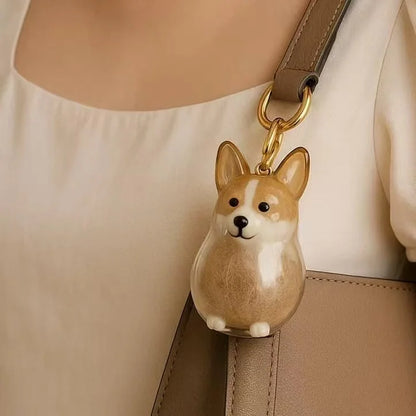 Dog Cat Hair Keychain Fur Container To Fill with Key Ring Accessories Capsule Pendant Storage Bag Pet Put in Keepsake Poodle