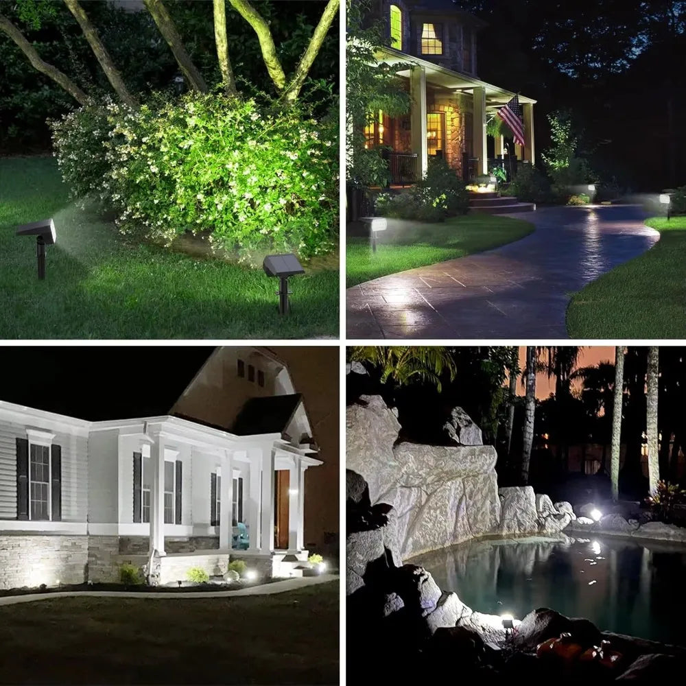 52 LED Solar Spot Lights Outdoor IP65 Waterproof with 3 Modes Landscape Lighting for Walkway Yard Garden