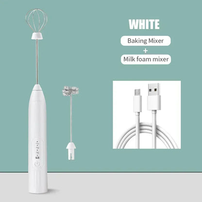 2-in-1 Kitchen Items USB Charging Electric Egg Beater Mini Blender Kitchens Accessories Mixer Household Gadgets Double Head Bar