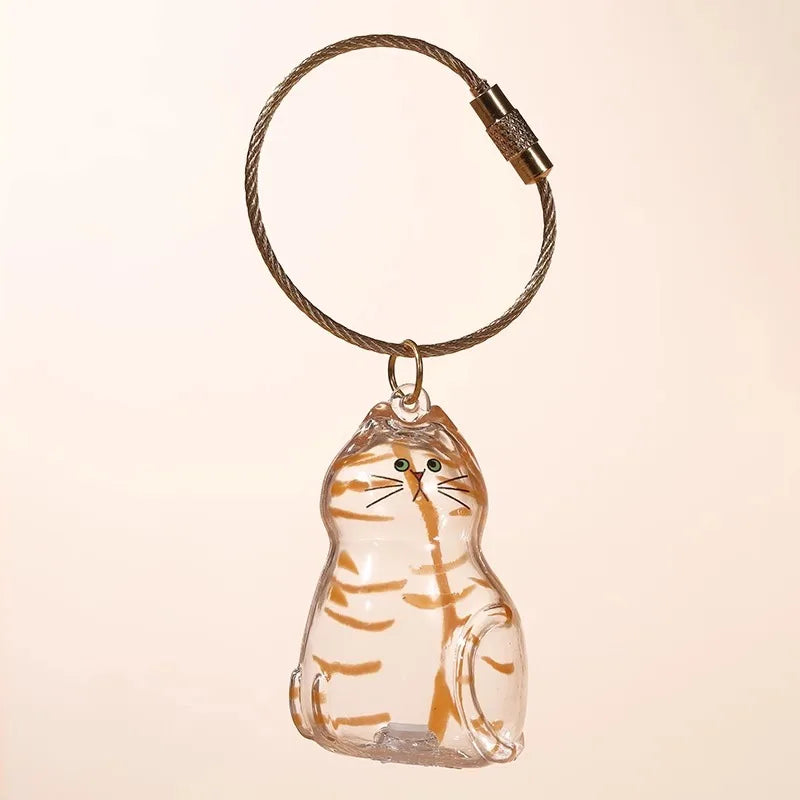 Dog Cat Hair Keychain Fur Container To Fill with Key Ring Accessories Capsule Pendant Storage Bag Pet Put in Keepsake Poodle