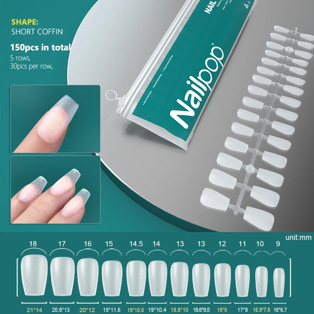 Nailpop 20g Soft Fake Nail Tips Gel Glue Polish Soak Off UV LED Nail Art Gel Short False Nail Extension Function Adhesive Gel