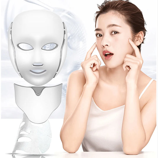7 Colors LED Face Neck Mask  Whitening  Anti-Wrinkle LED Skin Care Anti Acne Removal Mask Face Mask Beauty SPA Wrinkle Remover