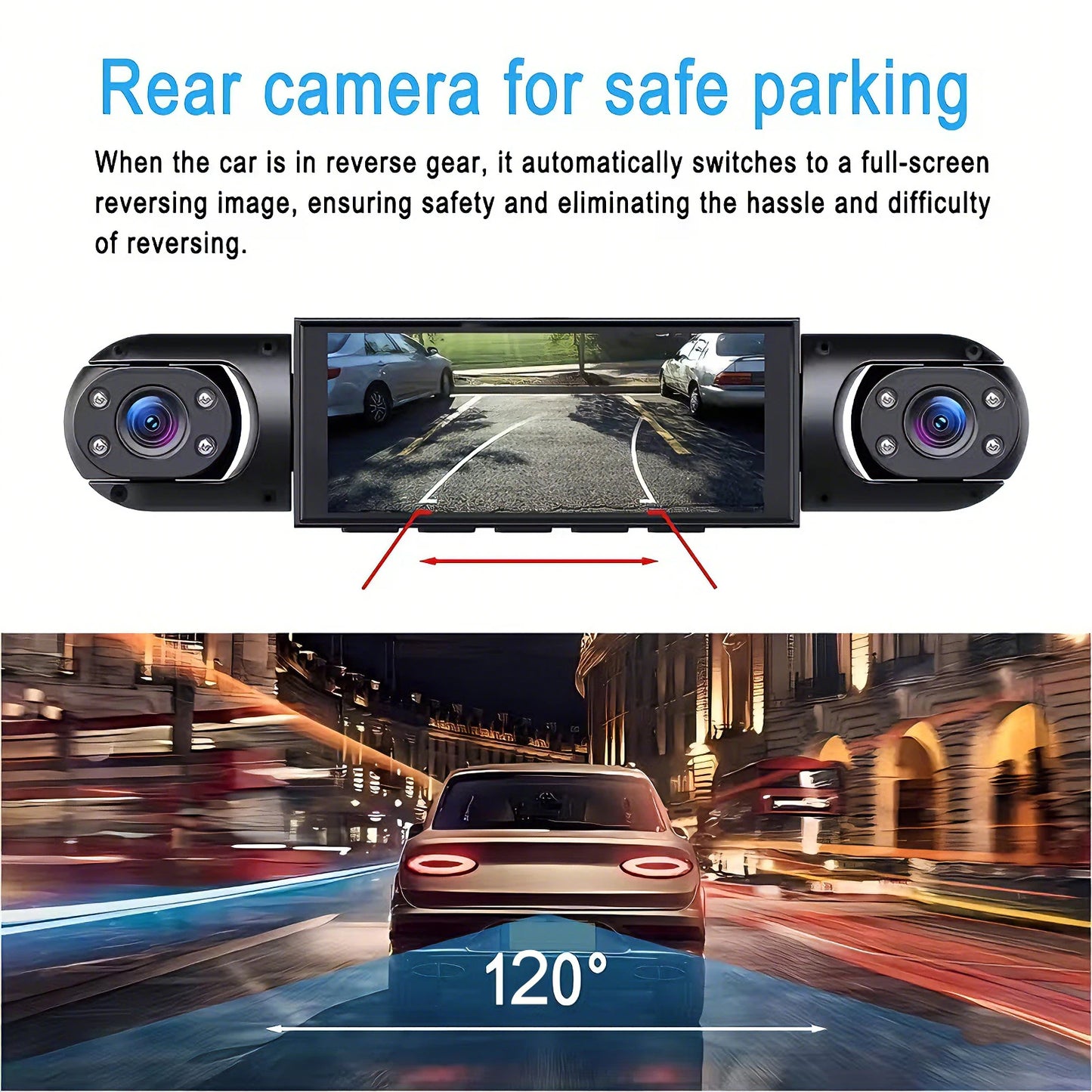 Dash Cam Vehicle DVR video recorder 4 cameras for cars black box front rear internal Night Vision Loop Recording dashcam car 360