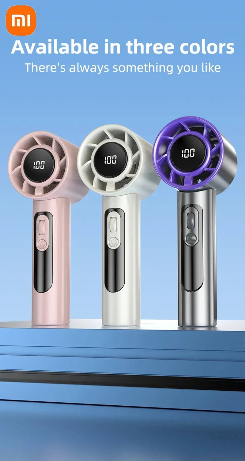 Xiaomi 2026 Handheld Turbo Fan R2 With Led Display And 100 Gears Wind Speed Usb Charging Small Wind Cannon High Speed