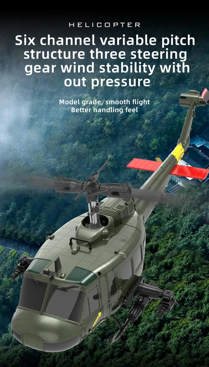 C032 UH-1 brushless RTF RC Helicopter 6-axis Gyroscope One Click 3D Flip Optical flow positioning UH1 helicopter model Hobby Toy