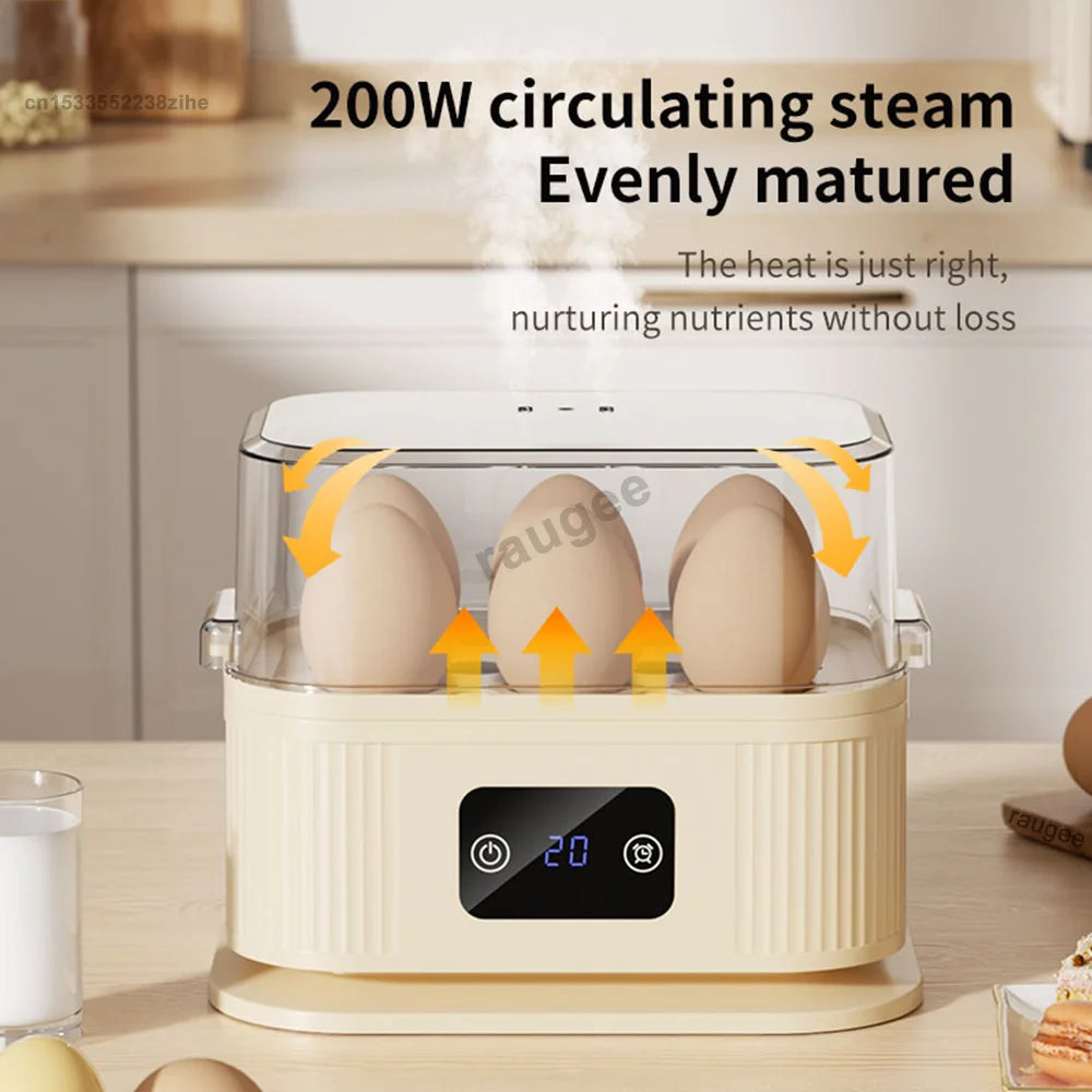 Electric Egg Cooker Mini Automatic Egg Boiler Multifunctional Breakfast Cooking Steamer Kitchen Eggs Poacher Machine With Timer
