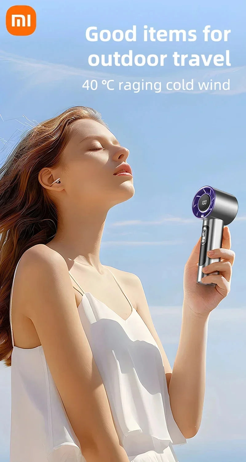 Xiaomi 2026 Handheld Turbo Fan R2 With Led Display And 100 Gears Wind Speed Usb Charging Small Wind Cannon High Speed