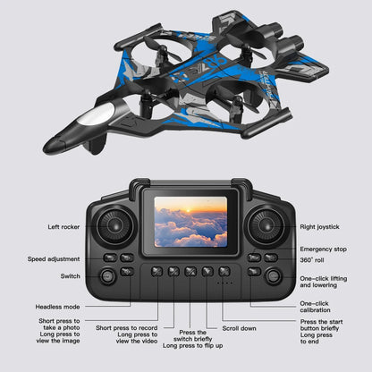YL86 RC Plane with Camera Helicopter Three speed switching Aircraft Rolling at 360 ° Hover at Fixed Height RC Fighter Drone Toys