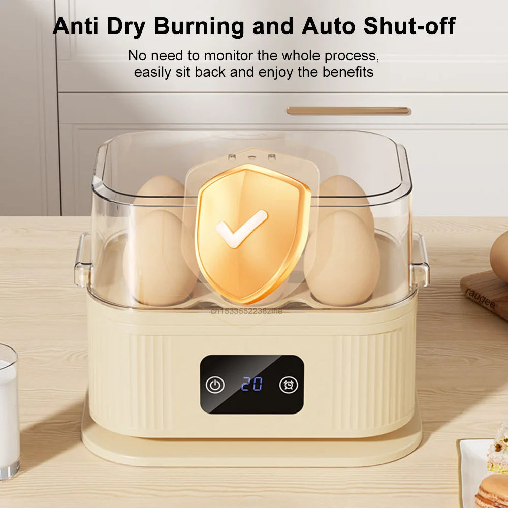 Electric Egg Cooker Mini Automatic Egg Boiler Multifunctional Breakfast Cooking Steamer Kitchen Eggs Poacher Machine With Timer