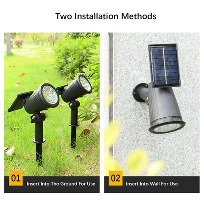 9 LEDs Solar Spotlights, Outdoor IP65 Waterproof, Spot Lights, Brightness Adjustable for Garden Backyard Driveway Patio Decor